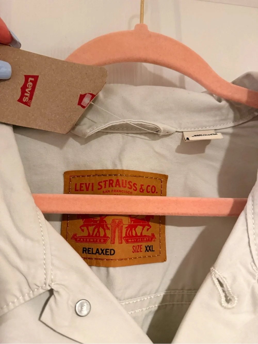 Levi's Light Cream Button-Front Shirt Jacket